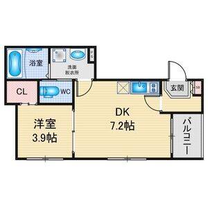 1DK 間取り図