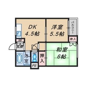 2DK 間取り図