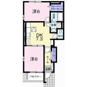 2DK 間取り図