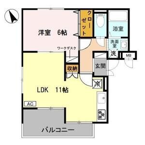 1LDK 間取り図