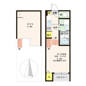 1K 間取り図