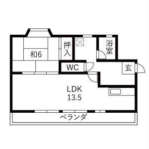 1LDK 間取り図