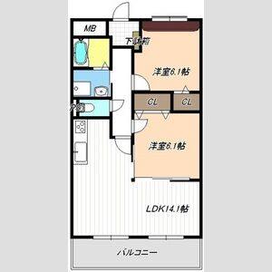 2LDK 間取り図