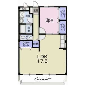 1LDK 間取り図