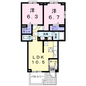 2LDK 間取り図
