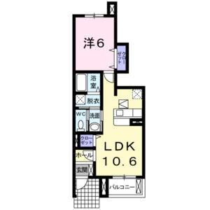 1LDK 間取り図