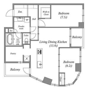 2LDK 間取り図