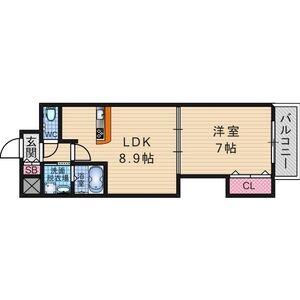 1DK 間取り図