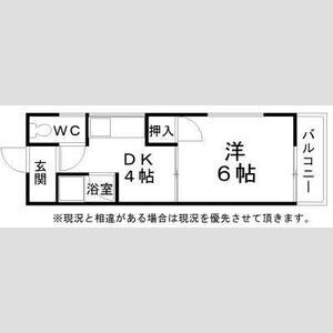 1DK 間取り図