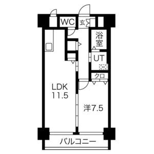 1LDK 間取り図