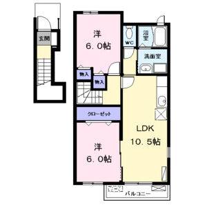 2LDK 間取り図