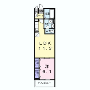 1LDK 間取り図