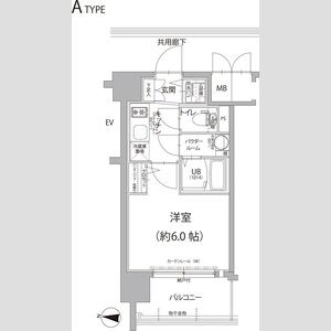 1K 間取り図
