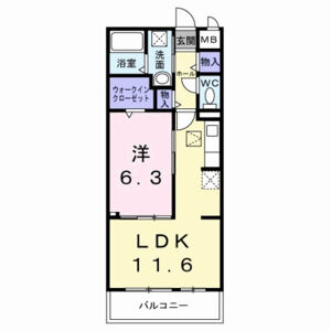 1LDK 間取り図