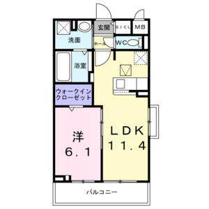 1LDK 間取り図