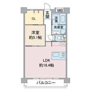 1LDK 間取り図