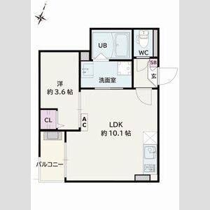 1LDK 間取り図