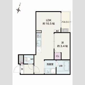 1LDK 間取り図