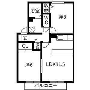 2LDK 間取り図