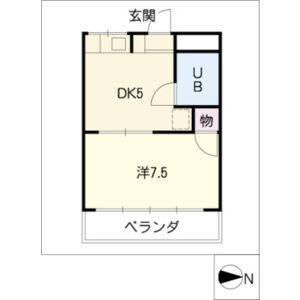 1DK 間取り図
