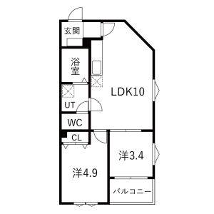 1LDK 間取り図