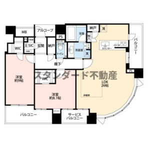 2LDK 間取り図