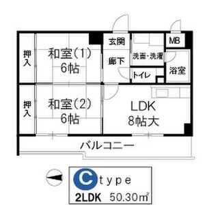 2DK 間取り図