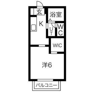 1K 間取り図