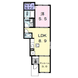 1LDK 間取り図