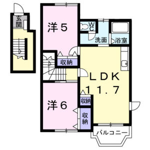 2LDK 間取り図