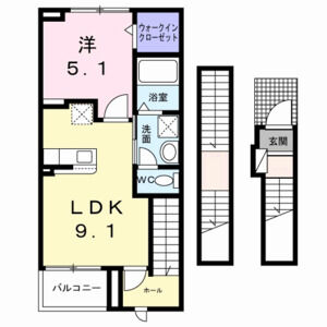 1LDK 間取り図