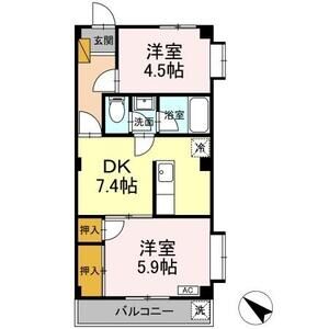 2DK 間取り図