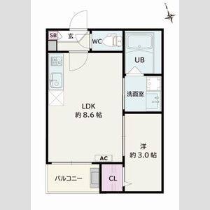 1LDK 間取り図