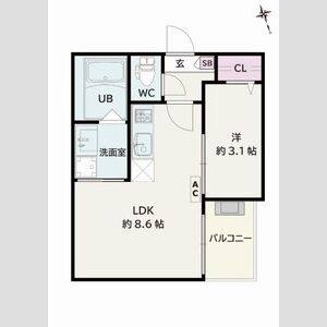 1LDK 間取り図
