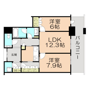 2LDK 間取り図
