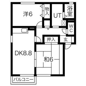 2DK 間取り図