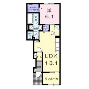 1LDK 間取り図