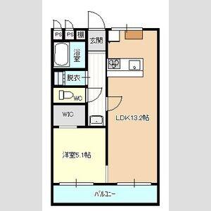1LDK 間取り図