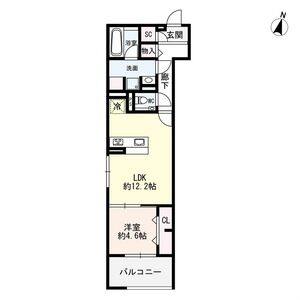 1LDK 間取り図
