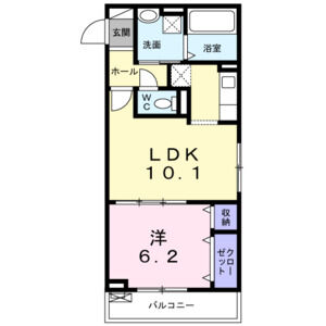 1LDK 間取り図