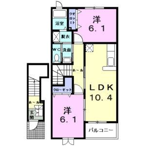 2LDK 間取り図