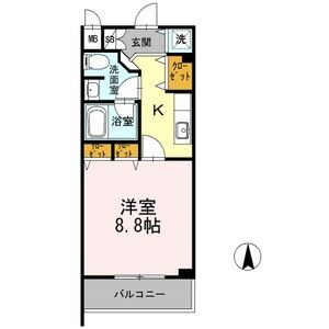 1K 間取り図