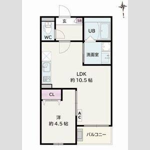 1LDK 間取り図