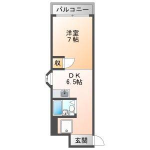 1DK 間取り図