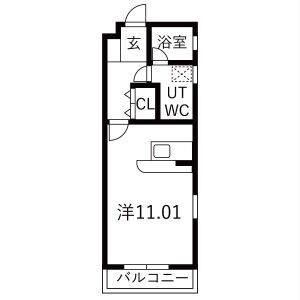 1K 間取り図