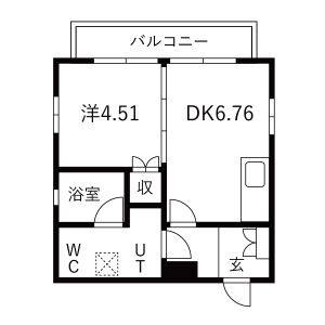 1DK 間取り図
