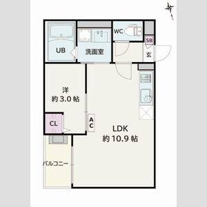 1LDK 間取り図