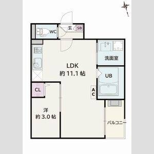 1LDK 間取り図
