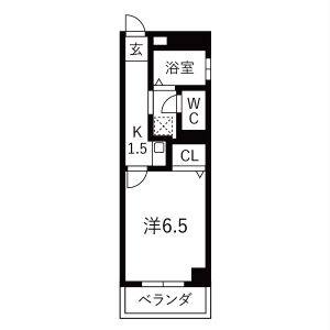 1K 間取り図