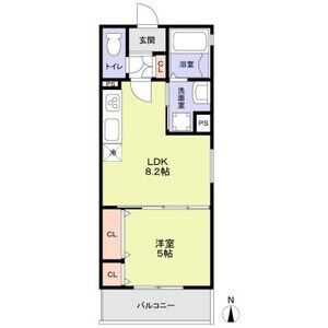 1LDK 間取り図